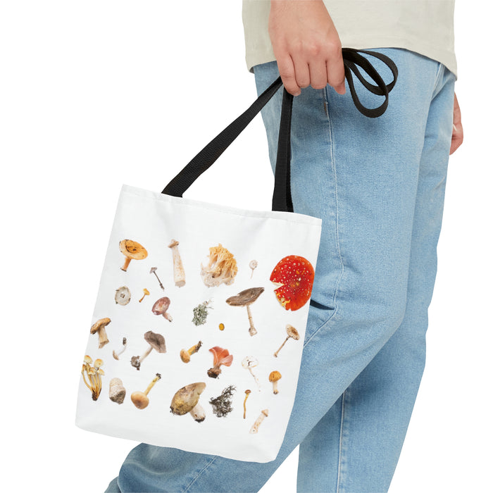 Tote Bag (AOP) - Mushroom Medley: A Kaleidoscope of Fungal Delights