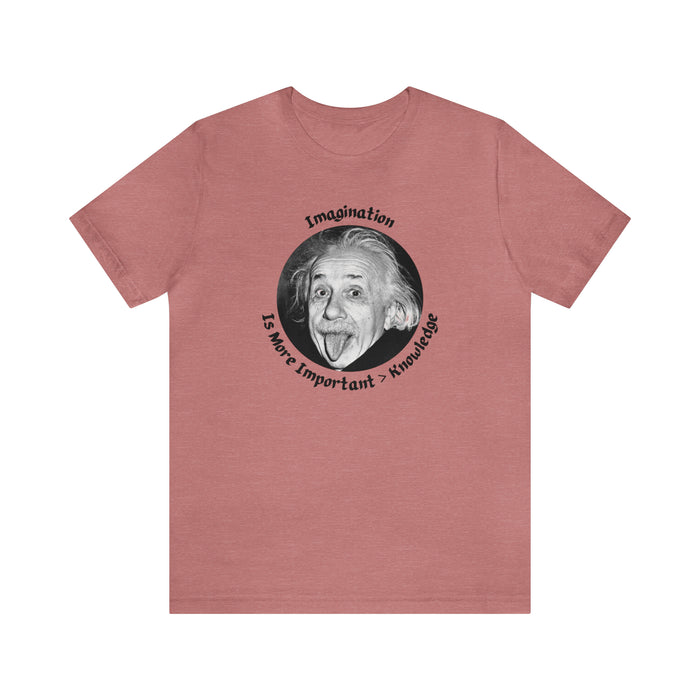 Unisex Jersey Short Sleeve Tee -  Einstein: "Imagination is More Important than Knowldge"