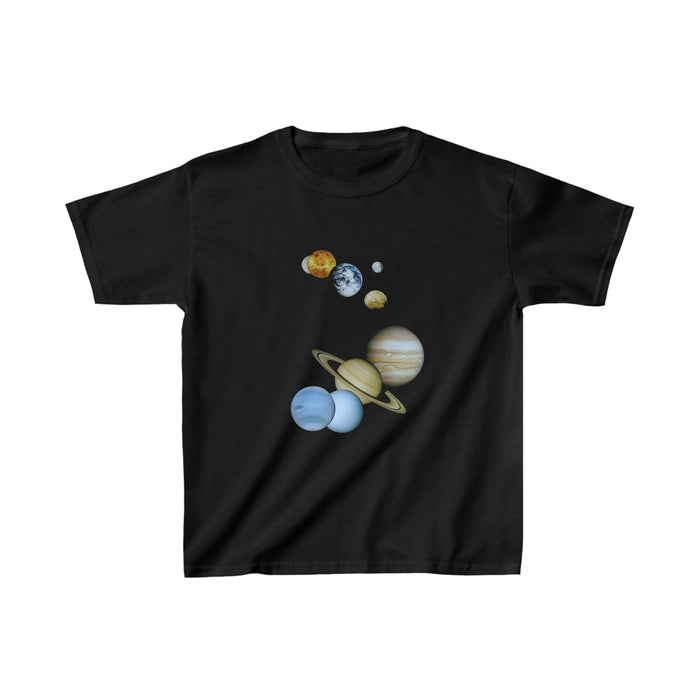 Kid's Heavy Cotton™ Tee - Solar System Wonders: The Eight Planets Arranged
