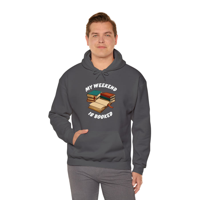 Unisex Heavy Blend™ Hooded Sweatshirt - Literary Escape: "MY WEEKEND IS BOOKED"