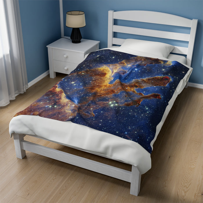 Velveteen Plush Blanket - Stellar Serenity: Pillars of Creation