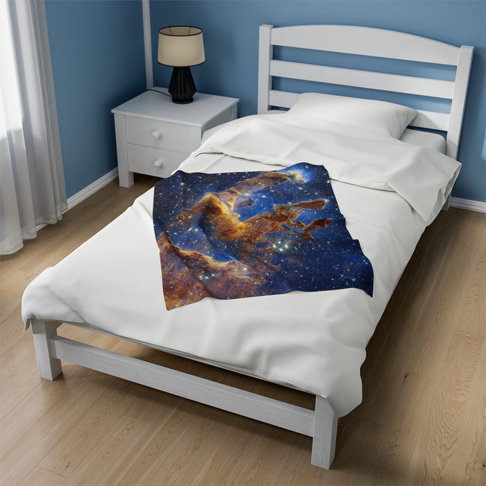 Velveteen Plush Blanket - Stellar Serenity: Pillars of Creation