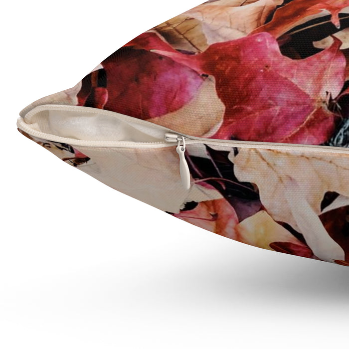 Spun Polyester Square Pillow - Serenity of Maple Leaves: Square Decor