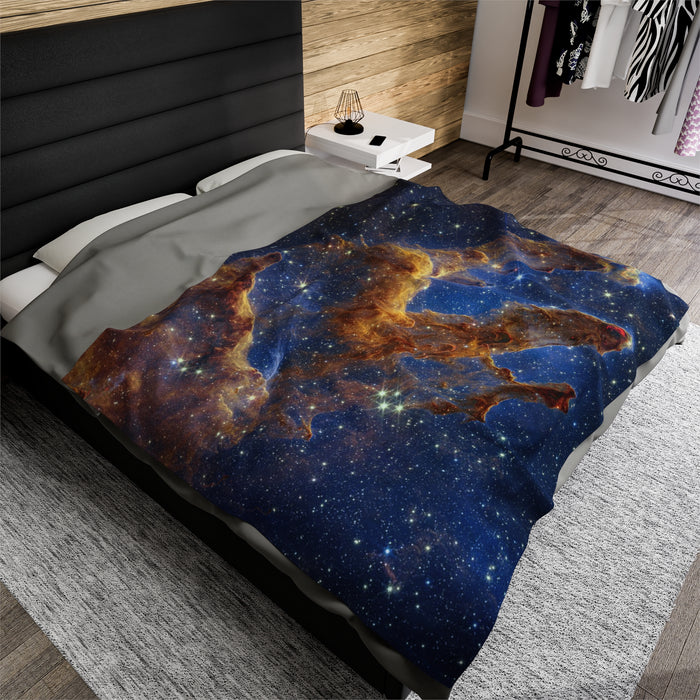 Velveteen Plush Blanket - Stellar Serenity: Pillars of Creation