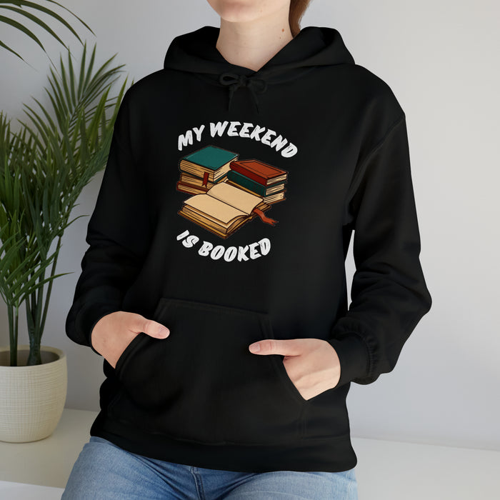 Unisex Heavy Blend™ Hooded Sweatshirt - Literary Escape: "MY WEEKEND IS BOOKED"