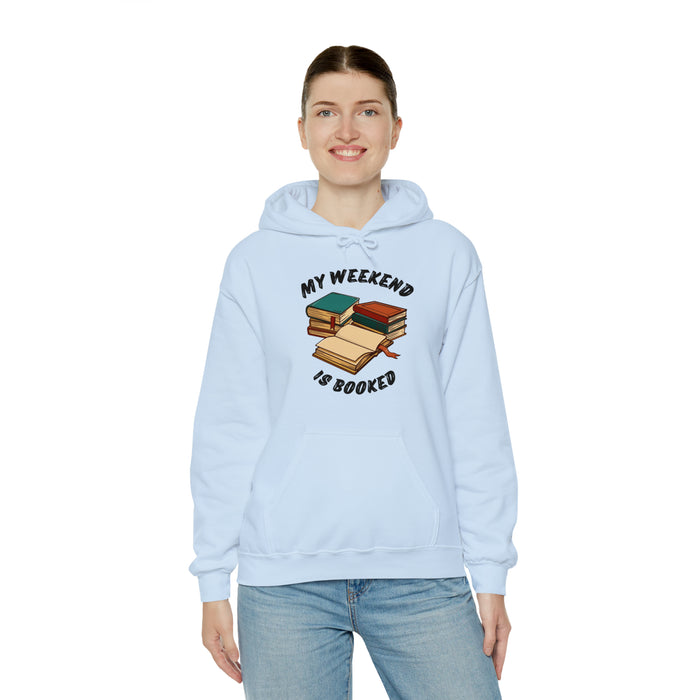 Unisex Heavy Blend™ Hooded Sweatshirt - Literary Escape: "MY WEEKEND IS BOOKED"