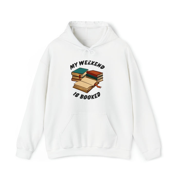 Unisex Heavy Blend™ Hooded Sweatshirt - Literary Escape: "MY WEEKEND IS BOOKED"