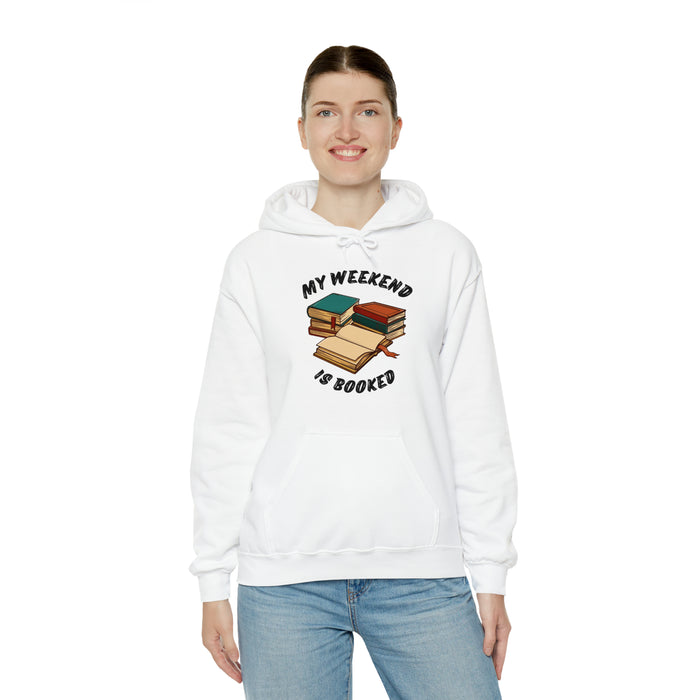 Unisex Heavy Blend™ Hooded Sweatshirt - Literary Escape: "MY WEEKEND IS BOOKED"