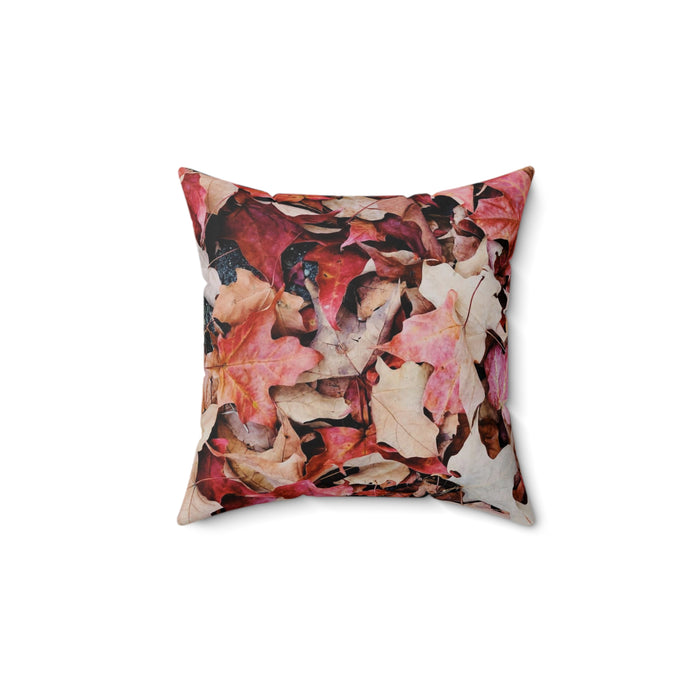 Spun Polyester Square Pillow - Serenity of Maple Leaves: Square Decor