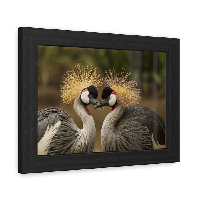 Framed Posters - Serenade of Love: Graceful Grey Crowned Cranes