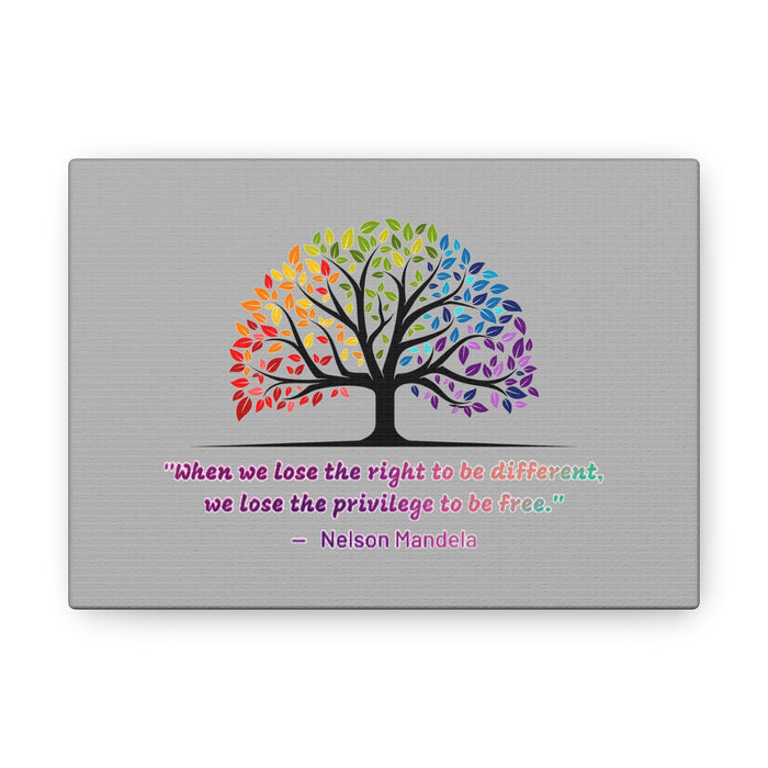 Canvas Gallery Wraps - "When we lose the right to be different, we lose the privilege to be free."
