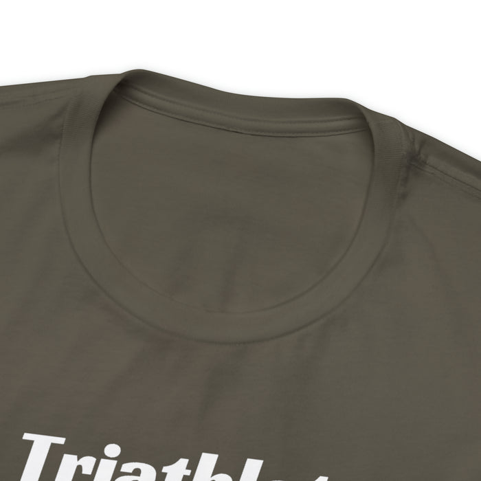 Unisex Jersey Short Sleeve Tee - "Triathlete in Training": Read - Eat - Sleep