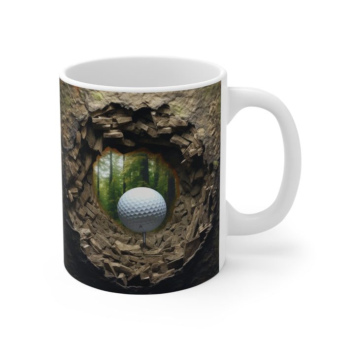 Ceramic Mug 11oz - Tranquil Greens Collection: 3D Golf Ball Sublimation Mug