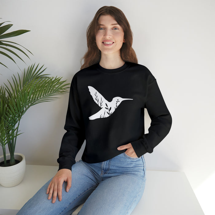 Unisex Heavy Blend™ Crewneck Sweatshirt - Whispers of Nature: Hummingbird Harmony 🌺🕊️