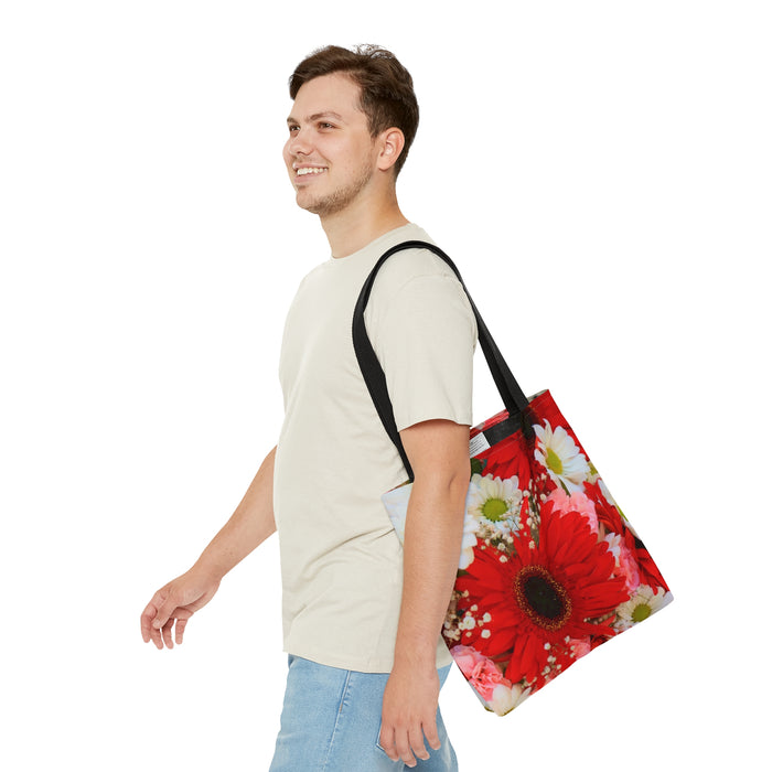Tote Bag (AOP) - Blooming Beauty: Vibrant Pink and White Flowers
