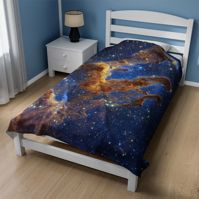 Velveteen Plush Blanket - Stellar Serenity: Pillars of Creation