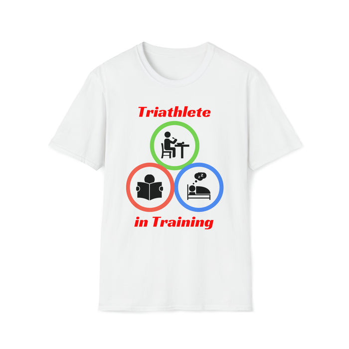 Unisex Softstyle T-Shirt - "Triathlete in Training": Read - Eat - Sleep