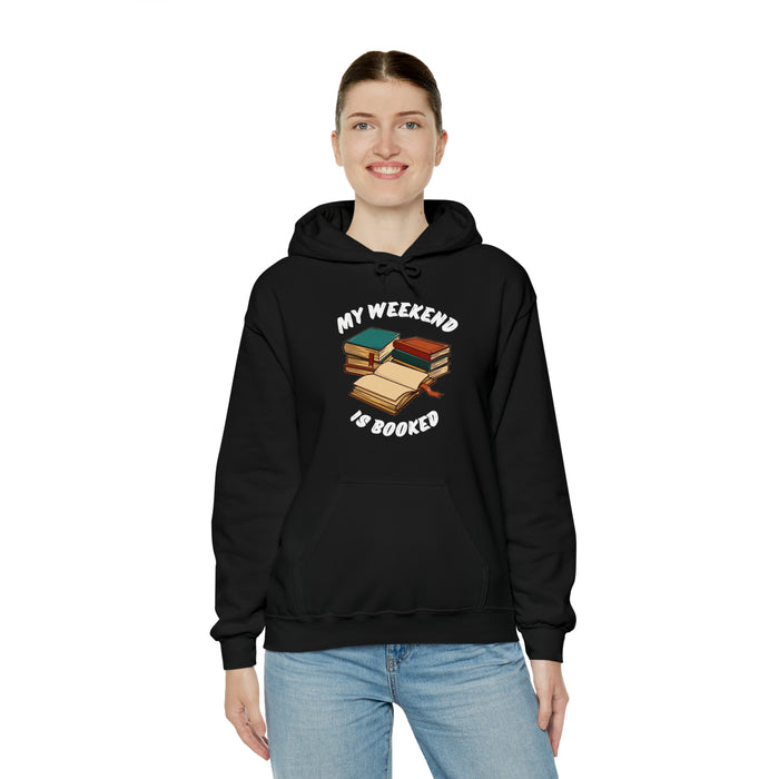 Unisex Heavy Blend™ Hooded Sweatshirt - Literary Escape: "MY WEEKEND IS BOOKED"