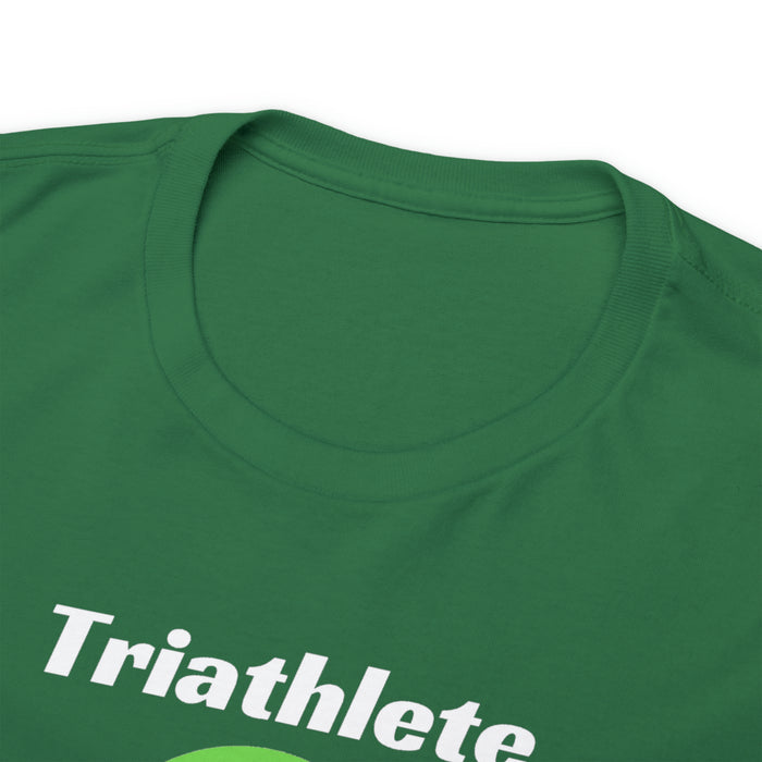 Unisex Heavy Cotton Tee - "Triathlete in Training": Study/Work - Eat - Sleep