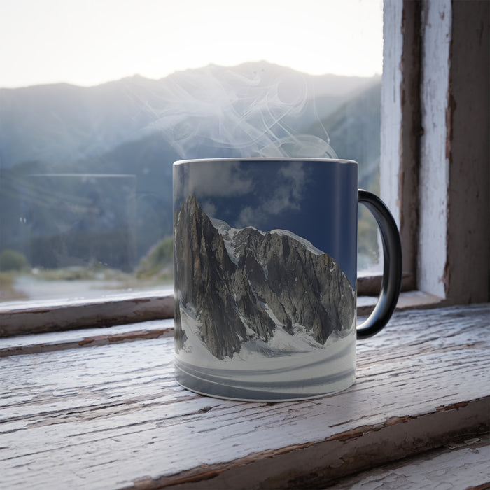 Colour Morphing Mug, 11oz - Snowy Peaks: Rockies Wonderland