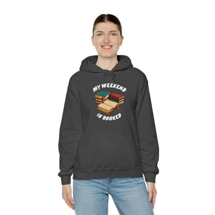 Unisex Heavy Blend™ Hooded Sweatshirt - Literary Escape: "MY WEEKEND IS BOOKED"