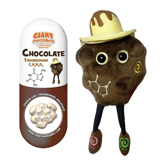 Chocolate (Theobromine C₇H₈N₄O₂) GIANTmicrobe Plush