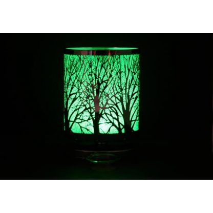 Colour Changing LED Rotary Switch Lamp – Silver Forest w/ Scented Oil Holder