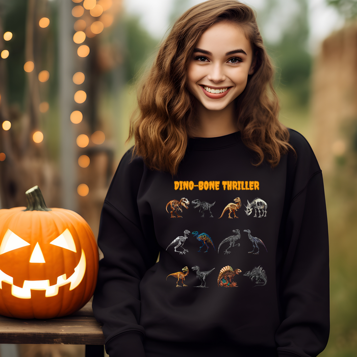 Unisex Heavy Blend™ Crewneck Sweatshirt - Dino-Bone Thriller: Your Halloween Essential