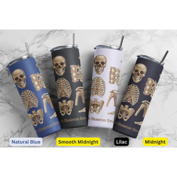 Anatomical Marvel: 20oz Skinny Tumbler with Human Skeleton Structure | Keeps Drinks Hot 12H, Cold 24H | BPA-Free