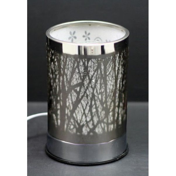 Touch Sensitive Lamp – Silver Forest with Scented Wax/Oil Glass Holder