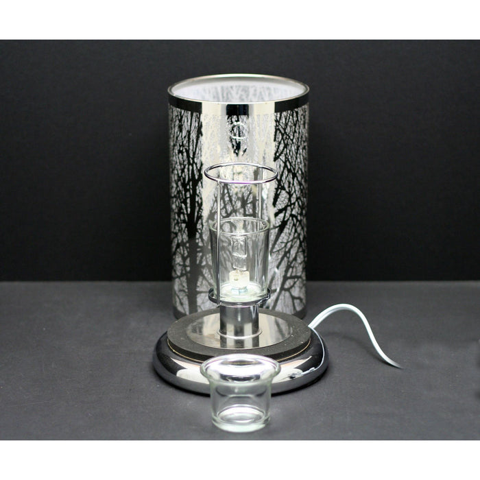 Touch Sensor Lamp – Silver Forest w/ Scented Oil Holder
