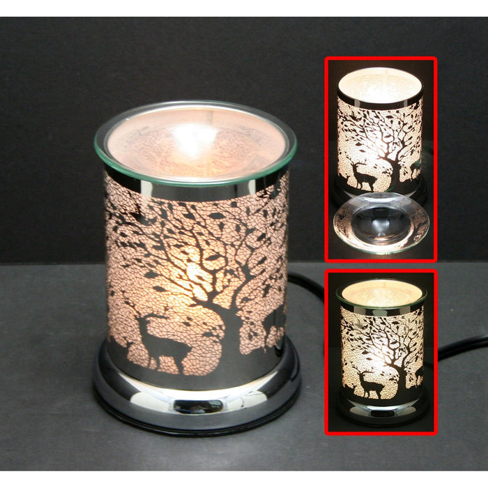 Touch Sensor Lamp – Silver Mosaic Ravine w/ Scented Oil Holder