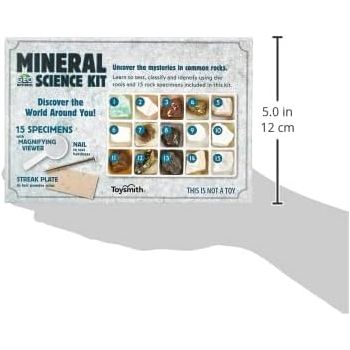 STEM Mineral Science Kit – 15 Rock Specimens, Geology and Science Toy for Kids