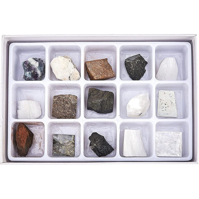 STEM Mineral Science Kit – 15 Rock Specimens, Geology and Science Toy for Kids
