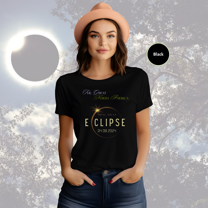 Celestial Eclipse Unisex Softstyle Tee: Commemorate the 2024 Solar Phenomenon