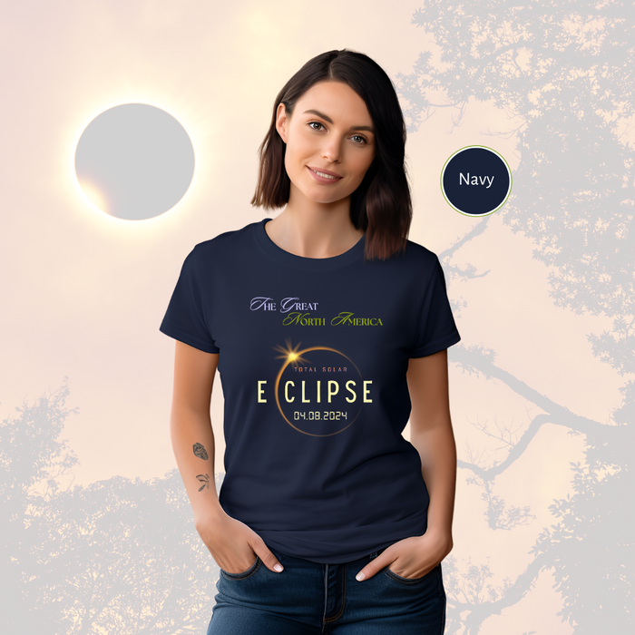 Celestial Eclipse Unisex Softstyle Tee: Commemorate the 2024 Solar Phenomenon