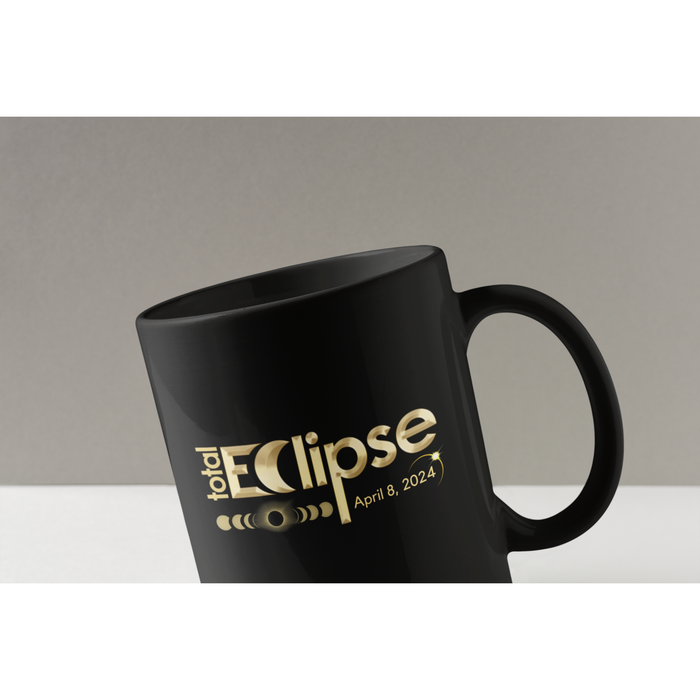 Golden Eclipse Mug: 11 & 15 oz - Commemorate the 2024 Solar Event