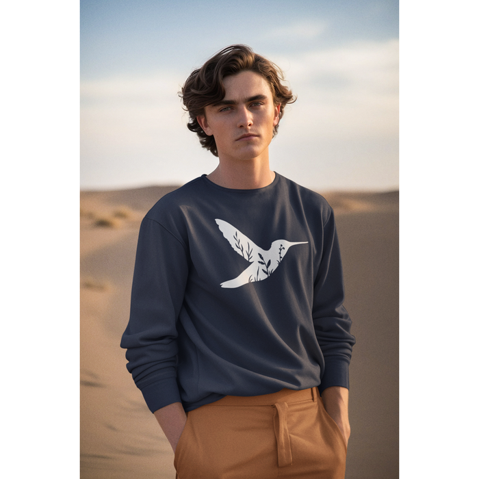 Unisex Heavy Blend™ Crewneck Sweatshirt - Whispers of Nature: Hummingbird Harmony 🌺🕊️