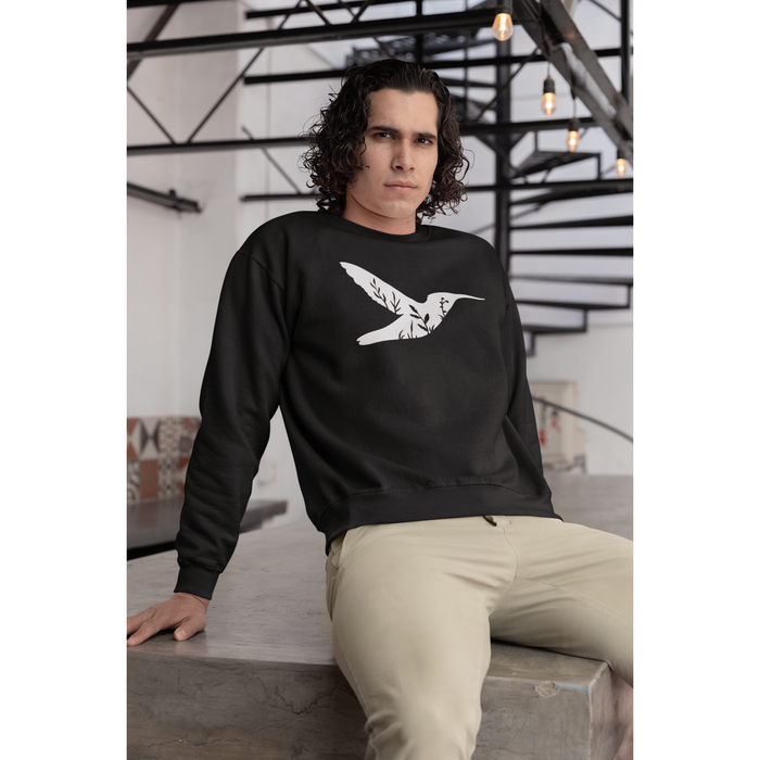 Unisex Heavy Blend™ Crewneck Sweatshirt - Whispers of Nature: Hummingbird Harmony 🌺🕊️