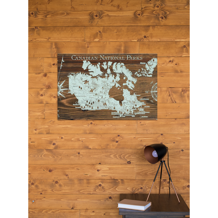National Parks of Canada - Wooden Map