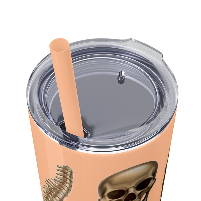 Anatomical Marvel: 20oz Skinny Tumbler with Human Skeleton Structure | Keeps Drinks Hot 12H, Cold 24H | BPA-Free