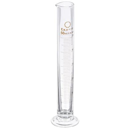Borosilicate Glass Measuring Cylinder with Round Base and spout, 50mL