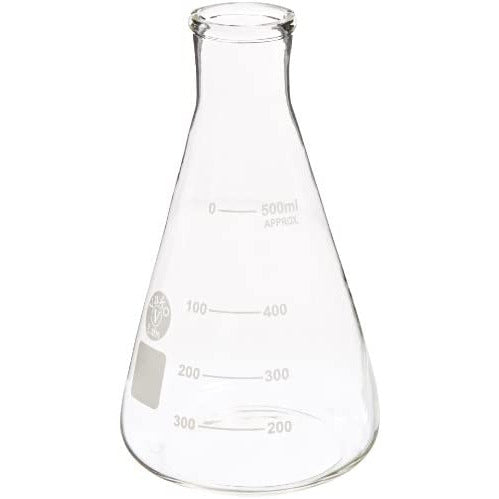 Erlenmeyer Narrow Mouth Flask with Graduated and Marking Spot, 500mL