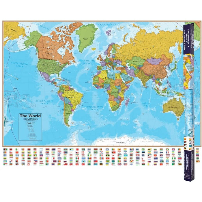 Geographic Hemispheres Wall Map of The World
