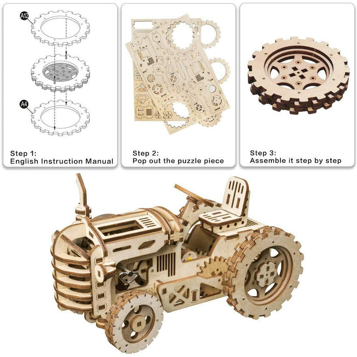 Wooden Mechanical Gears: DIY Tractor