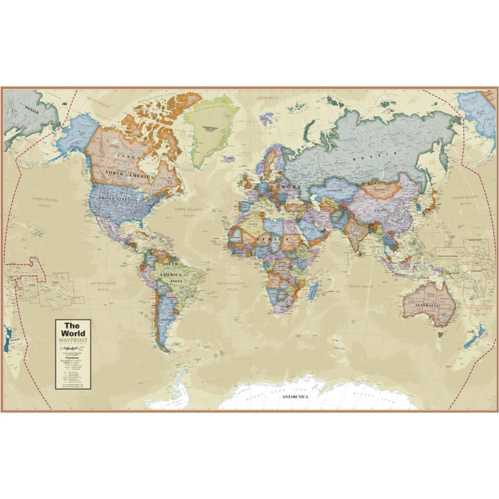 Boardroom Political World Laminated Map