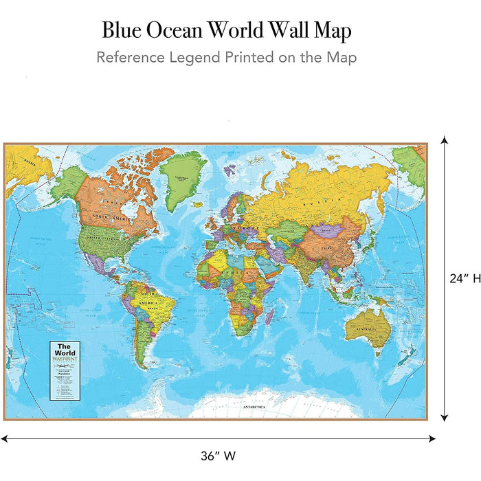 Blue Ocean Political World Laminated Map