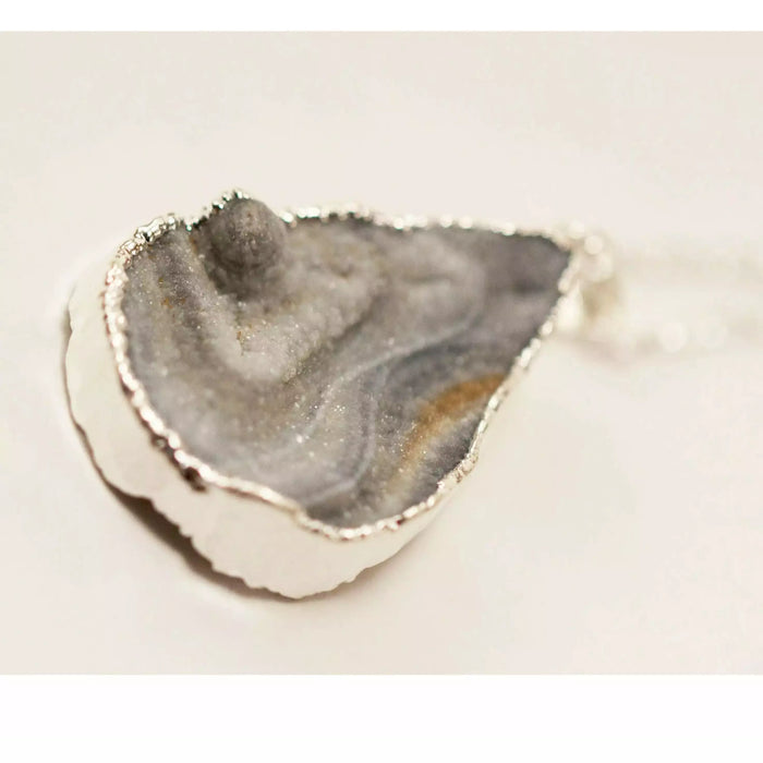 Agate Drop Electroplated Pendant