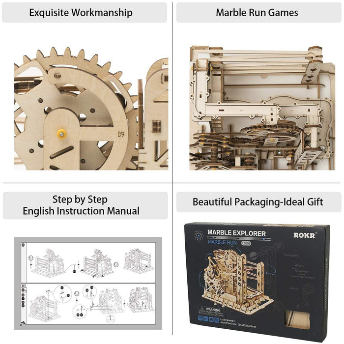 Wooden Mechanical Gears: Marble Explorer - Marble Run