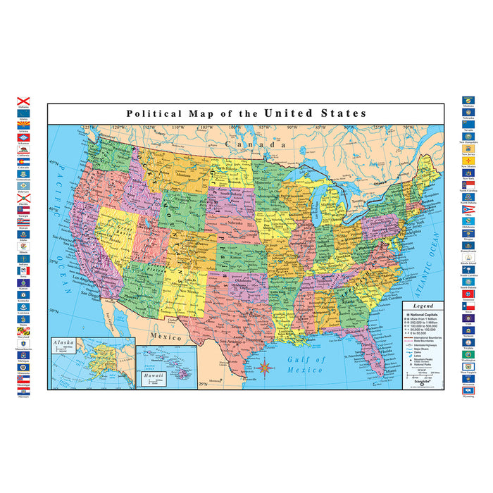 United States Map with Flags